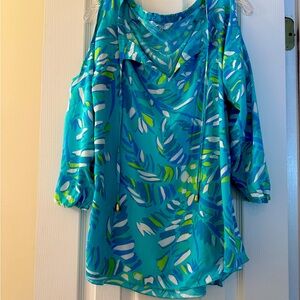 Escapada Living Aqua and Blue Patterned Top